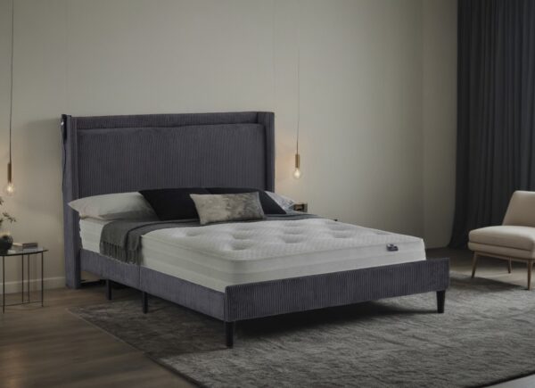 Dexter Power Headrest Upholstered Queen Bed with USB Charger