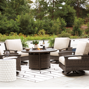 Josie 5-Piece Fire Pit Set with Swivel Chairs
